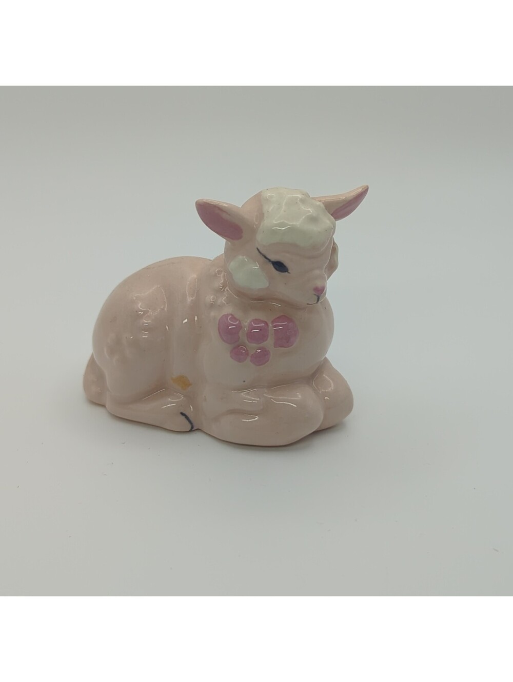 HTF Vintage Kay Finch California Kneeling Lamb Laying Statue Figure 2" Ceramic